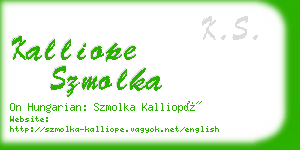 kalliope szmolka business card